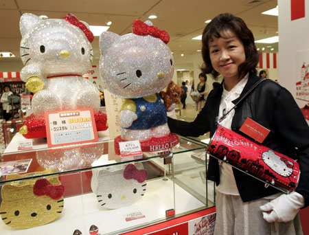 hello kitty doll 1 Hello Kitty doll embedded with 62000 Swarovski crystal 