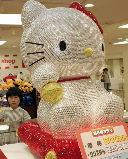 hello kitty doll Hello Kitty doll embedded with 62000 Swarovski crystal 