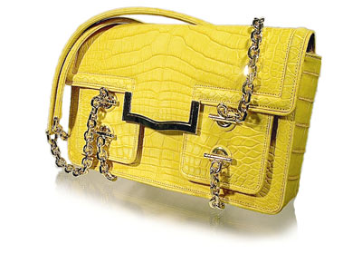 LEIBER Dandelion Suede Gator Handbag