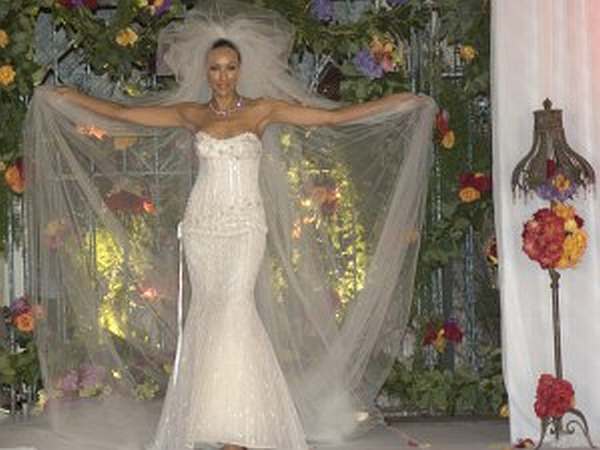 The veil of this most expensive wedding dress has been studded by gorgeous