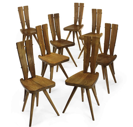 eight oak side chairs