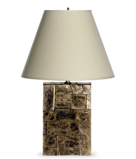 mica-veneered wood table lamp