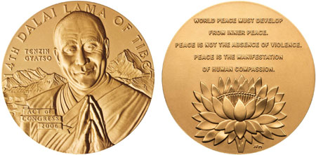 Bush Thumbs China, Dalai Lama Bags Gold Medal