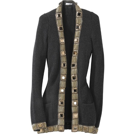 Oscar de la Renta Presents Embroidered Cashmere Cardigan