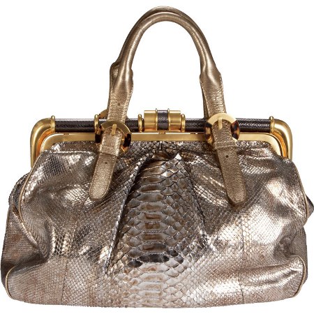 Elite Handbag: Metallic Python Doctor Bag