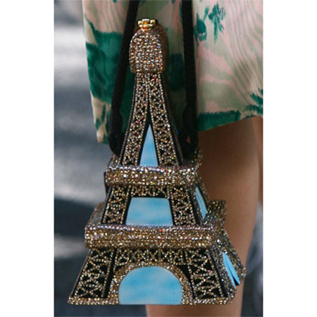 Elite Handbag: Eiffel Tower Tote with Crystals