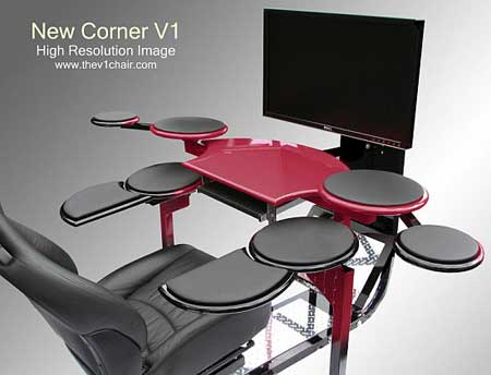 This computer desk provides ergonomic comfort, and unique design.