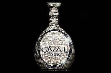 OVAL Swarovski Crystal Vodka bottle
