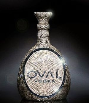 OVAL Swarovski Crystal Vodka bottle