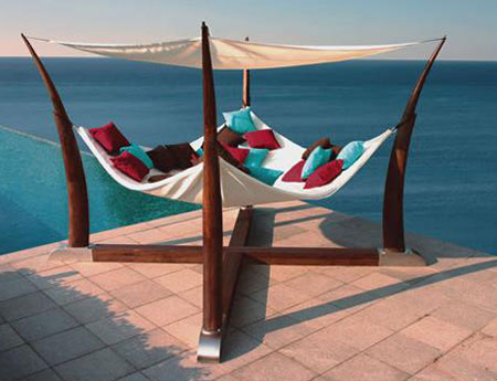 Cocoon Hammock,  luxury outdoor hammock, modern and contemporary outdoor furniture