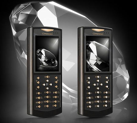 $52,000 Royal White Diamonds Phone by Gresso