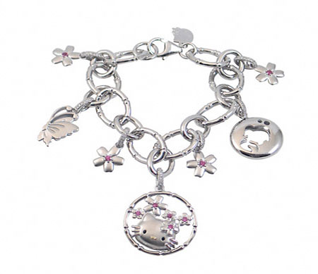 Peppy Hello Kitty Diamond Charm Bracelet Hello Kitty , Bracelet, Diamond , sterling silver , â€˜Vogueâ€™