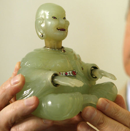 Onassis Buddha: A Gem-Set Bowenite Magot by Faberge May Fetch $500,000 Plus