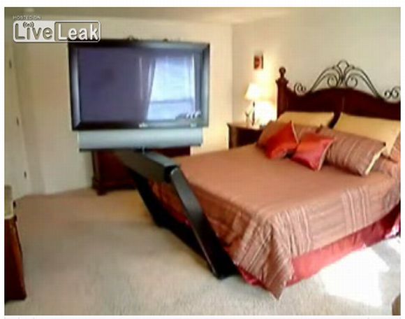 Flat Screen TV Springs to life from underneath your bed!