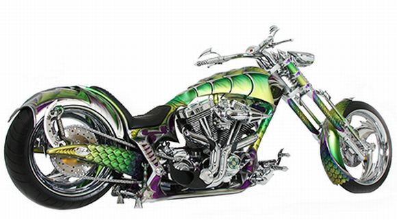 Riding the Dragon: Custom Crafted Bike with Wicked Looks and Crocodile Skin!