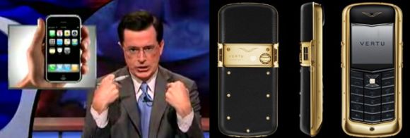 Economic Humor: Stephen Colbert replaces his Vertu with iPhone for the sake of Economy!