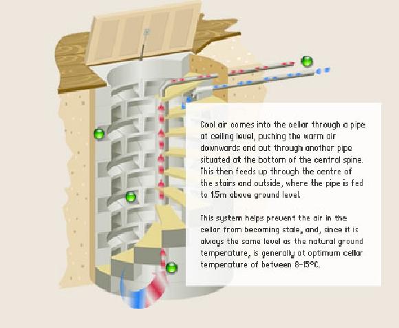 spiral wine cellar