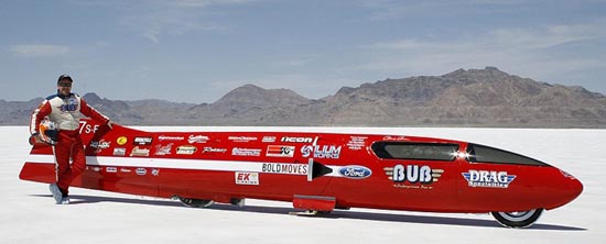 Denis Manning with Bub Seven Streamliner