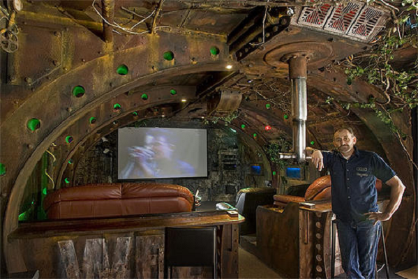 shipwrecked submarine home theater