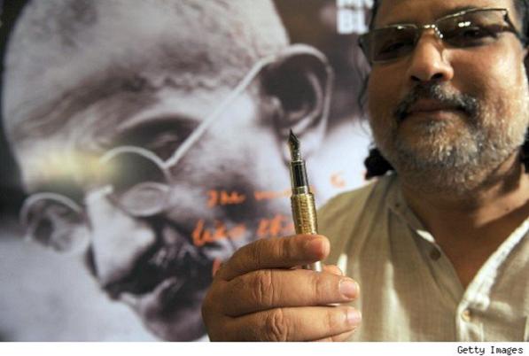 Tushar with Montblanc Gandhi pen