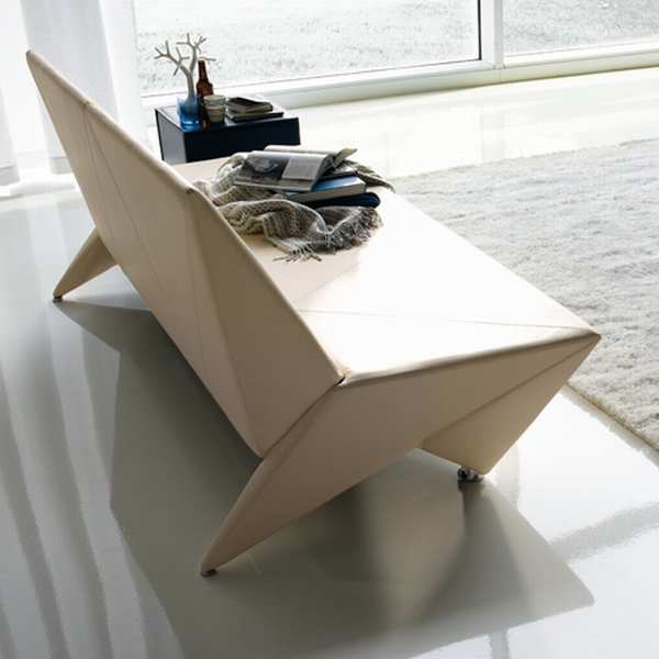 origami sofa by cattelan2 Origami Sofa Bed With Paper Bend Lines Looks Aesthetic