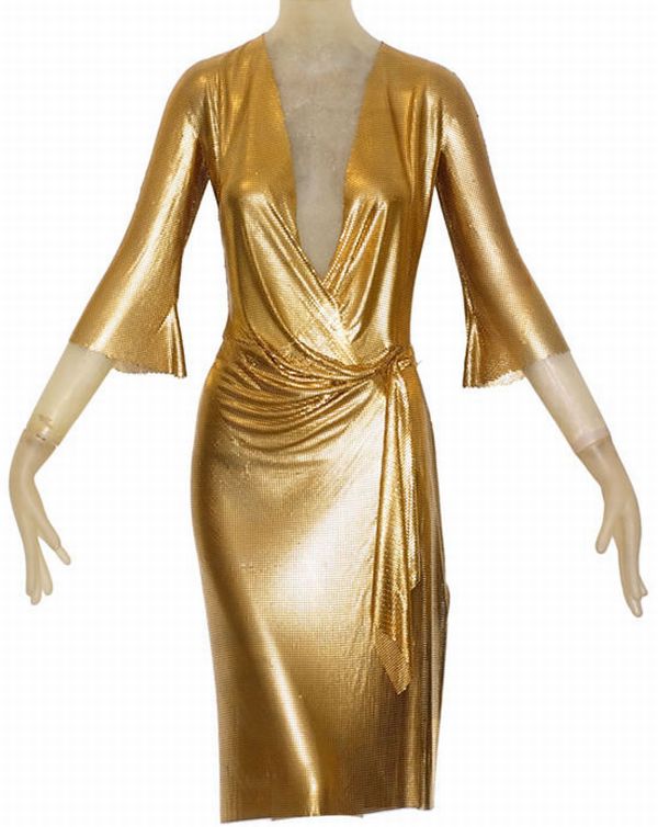 Gold Draped Metal Mesh Dress 1 Golden Vintage Versace Dress Will Make You Look Like a SuperStar
