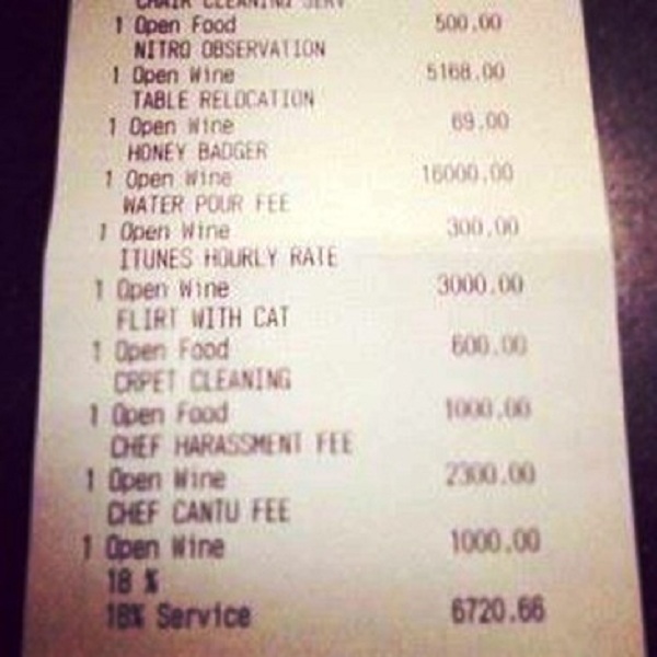 expensive restaurant menu