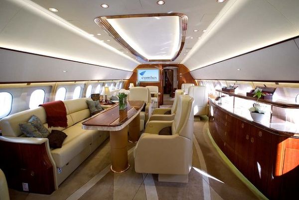 Lounge in the Corporate Jet