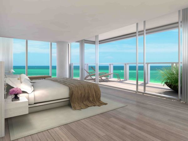 Bedroom with Floor to Ceiling Windows