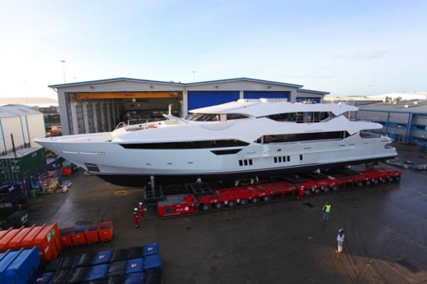 The New Yacht Coming Out of the Yard