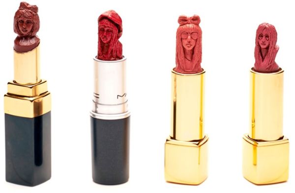 Portrait Sculpted on a Lipstick