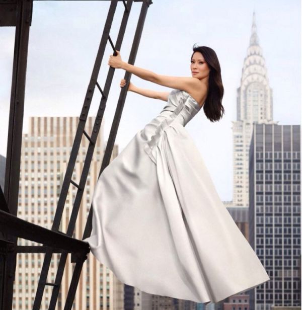 Lucy Liu Posing for the Mandarin Oriental Hotels