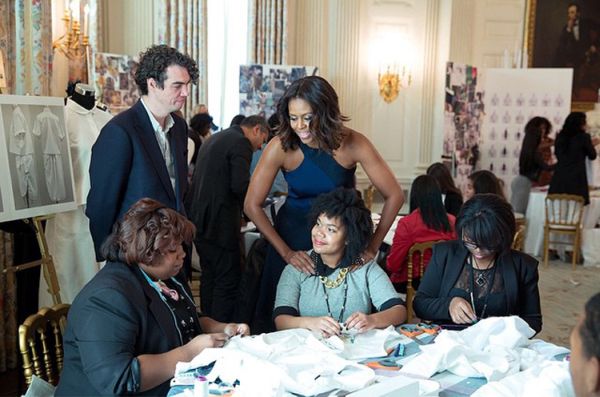 The First Lady at the Fashion Workshop